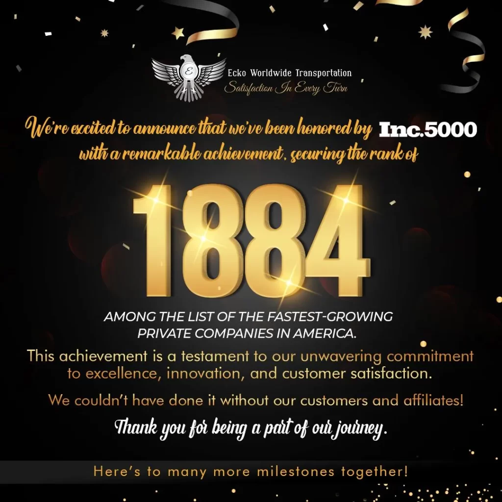 Ecko Worldwide Transportation Ranks 1884 on the Inc. 5000 List!